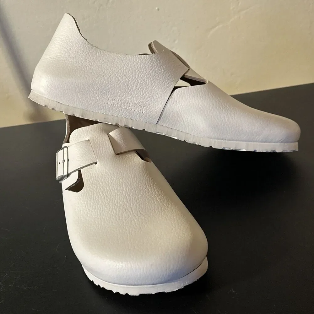 Birkenstock 46 N Men’s London Buckle Shoes Clog 13 US White White Made Germany